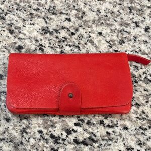 Free People Leather Wallet Red